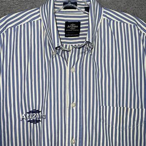Arizona Beverage Company Shirt Men's Sz L Striped Employee Button Up Embroidered